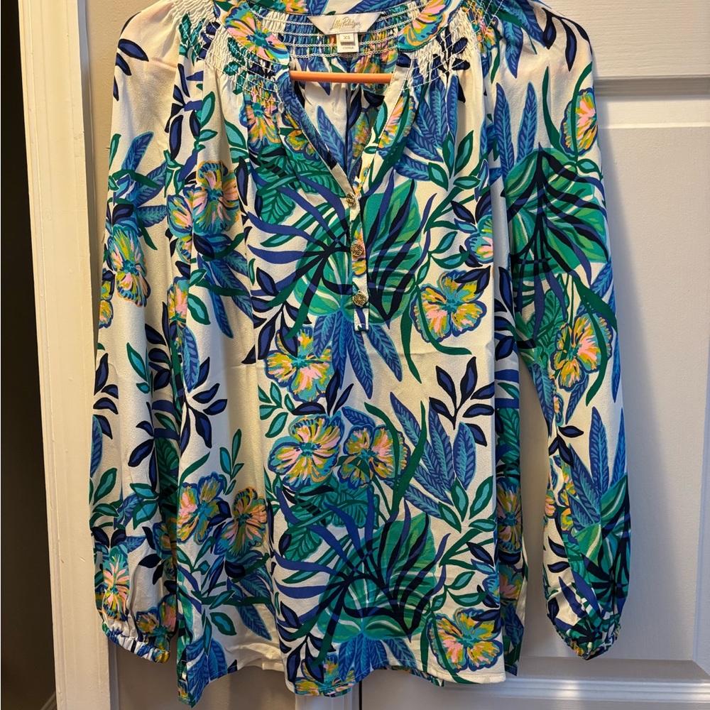 Elsa Silk Floral Print Women's Blouse